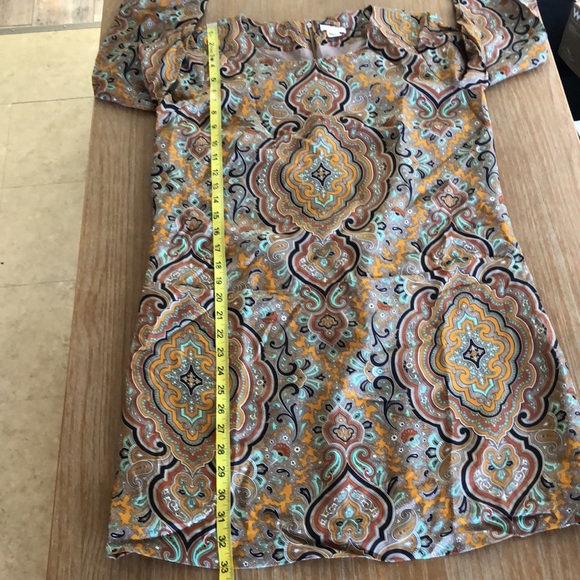J Crew Collection 100% Silk Jules Gold Paisley Dress With Pockets Womens Size 6 - Picture 11 of 15